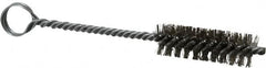 Made in USA - 2" Long x 5/8" Diam Stainless Steel Twisted Wire Bristle Brush - Double Spiral, 5-1/2" OAL, 0.008" Wire Diam, 0.209" Shank Diam - Americas Industrial Supply