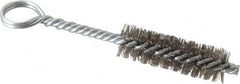 Made in USA - 2-1/2" Long x 3/4" Diam Stainless Steel Twisted Wire Bristle Brush - Double Spiral, 5-1/2" OAL, 0.01" Wire Diam, 0.235" Shank Diam - Americas Industrial Supply