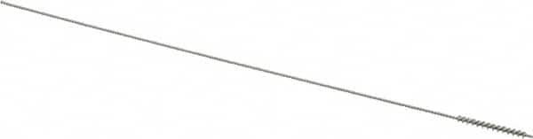Made in USA - 0.05" Diam Helical Stainless Steel Tube Brush - Single Spiral, 0.003" Filament Diam, 1/2" Brush Length, 4" OAL, 0.024" Diam Stainless Steel Shank - Americas Industrial Supply