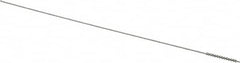Made in USA - 0.05" Diam Helical Stainless Steel Tube Brush - Single Spiral, 0.003" Filament Diam, 1/2" Brush Length, 4" OAL, 0.024" Diam Stainless Steel Shank - Americas Industrial Supply
