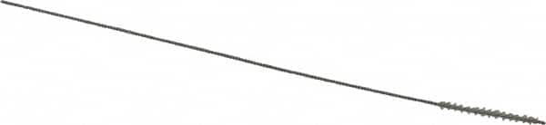 Made in USA - 1.5mm Diam Helical Nylon Tube Brush - 0.008" Filament Diam, 5/8" Brush Length, 4" OAL, 0.026" Diam Stainless Steel Shank - Americas Industrial Supply