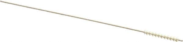 Made in USA - 2.5mm Diam Helical Nylon Tube Brush - 0.008" Filament Diam, 3/4" Brush Length, 4" OAL, 0.043" Diam Stainless Steel Shank - Americas Industrial Supply