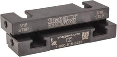 Snap Jaws - 4" Wide x 1.155" High x 0.55" Thick, Step Vise Jaw - Hard, Steel, Fixed Jaw, Compatible with 4" Vises - Americas Industrial Supply