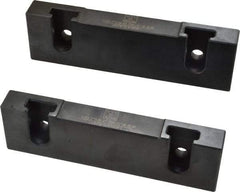 Snap Jaws - 6" Wide x 1.53" High x 0.73" Thick, Flat/No Step Vise Jaw - Hard, Steel, Fixed Jaw, Compatible with 6" Vises - Americas Industrial Supply