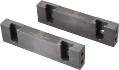 Snap Jaws - 6" Wide x 1.53" High x 0.73" Thick, Step Vise Jaw - Hard, Steel, Fixed Jaw, Compatible with 6" Vises - Americas Industrial Supply