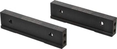 Snap Jaws - 6" Wide x 1.53" High x 0.73" Thick, Step Vise Jaw - Hard, Steel, Fixed Jaw, Compatible with 6" Vises - Americas Industrial Supply
