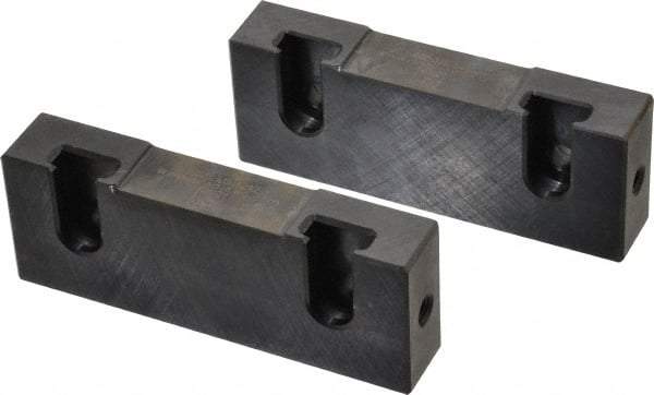 Snap Jaws - 4" Wide x 1-1/2" High x 3/4" Thick, Flat/No Step Vise Jaw - Soft, Steel, Fixed Jaw, Compatible with 4" Vises - Americas Industrial Supply