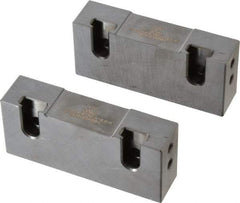 Snap Jaws - 4" Wide x 1-3/4" High x 1" Thick, Flat/No Step Vise Jaw - Soft, Steel, Fixed Jaw, Compatible with 4" Vises - Americas Industrial Supply