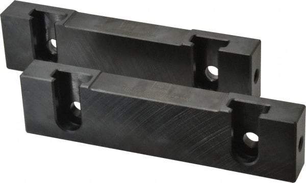 Snap Jaws - 6" Wide x 1-1/2" High x 3/4" Thick, Flat/No Step Vise Jaw - Soft, Steel, Fixed Jaw, Compatible with 6" Vises - Americas Industrial Supply