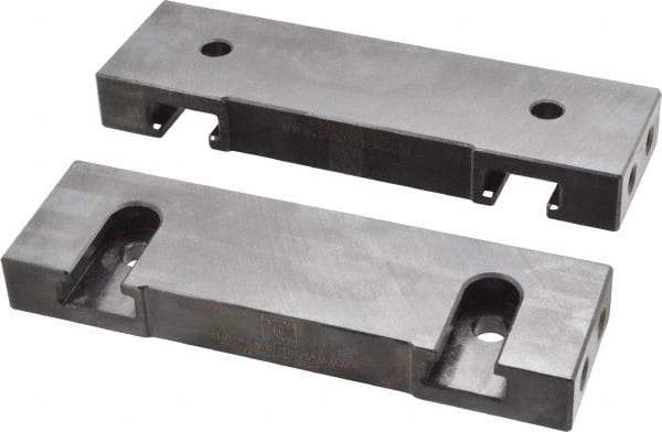 Snap Jaws - 6" Wide x 1-3/4" High x 3/4" Thick, Flat/No Step Vise Jaw - Soft, Steel, Fixed Jaw, Compatible with 6" Vises - Americas Industrial Supply