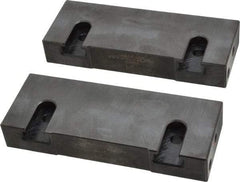Snap Jaws - 6" Wide x 2-1/4" High x 1" Thick, Flat/No Step Vise Jaw - Soft, Steel, Fixed Jaw, Compatible with 6" Vises - Americas Industrial Supply