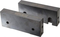 Snap Jaws - 6" Wide x 2-1/2" High x 1" Thick, Flat/No Step Vise Jaw - Soft, Steel, Fixed Jaw, Compatible with 6" Vises - Americas Industrial Supply