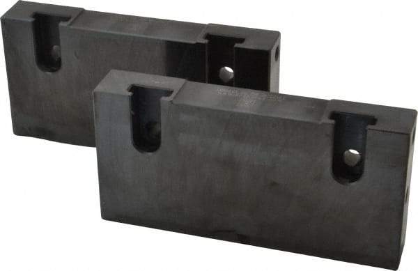 Snap Jaws - 6" Wide x 3" High x 1" Thick, Flat/No Step Vise Jaw - Soft, Steel, Fixed Jaw, Compatible with 6" Vises - Americas Industrial Supply