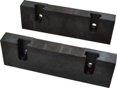 Snap Jaws - 8" Wide x 2-1/2" High x 1" Thick, Flat/No Step Vise Jaw - Soft, Steel, Fixed Jaw, Compatible with 8" Vises - Americas Industrial Supply