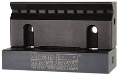 Snap Jaws - 4" Wide x 1-3/4" High x 1" Thick, V-Groove Vise Jaw - Steel, Fixed Jaw, Compatible with 4" Vises - Americas Industrial Supply