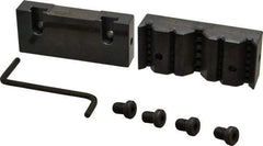 Snap Jaws - 4" Wide x 1-3/4" High x 1" Thick, V-Groove Vise Jaw - Steel, Fixed Jaw, Compatible with 4" Vises - Americas Industrial Supply