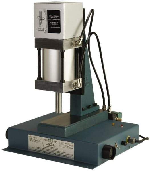 JT&M - 1" Ram, 4-13/16" Throat Depth, 2,350 Lb Pneumatic Arbor Press - 5-3/4" Max Work Height x 14-1/4" Max Work Width, 18.38" Base Width x 18.62" Base Depth - Americas Industrial Supply