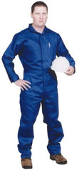 Stanco Safety Products - Size L, Royal Blue, Zipper, Flame Resistant/Retardant Coverall - 42 to 44" Chest, Indura, 7 Pockets, Elastic Waistband, Full Action Back, 2-Way Concealed Zipper - Americas Industrial Supply