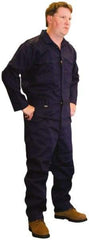 Stanco Safety Products - Size 2XL, Navy Blue, Zipper, Flame Resistant/Retardant Coverall - 50 to 52" Chest, Nomex, 7 Pockets, Elastic Waistband, Full Action Back, 2-Way Concealed Zipper - Americas Industrial Supply