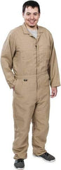 Stanco Safety Products - Size XL, Khaki, Zipper, Flame Resistant/Retardant Coverall - 46 to 48" Chest, Nomex, 7 Pockets, Elastic Waistband, Full Action Back, 2-Way Concealed Zipper - Americas Industrial Supply