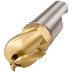Seco - MM08 M03 Grade F40M Carbide End Milling Tip Insert - TiAlN/TiN Finish, 3 Flutes, 0.315" Cutting Diam, 0.394" Depth of Cut, 0.512" Extension, 0.157" Cnr Rad - Americas Industrial Supply