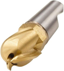 Seco - MM16 M06 Grade F40M Carbide End Milling Tip Insert - TiAlN/TiN Finish, 3 Flutes, 0.787" Cutting Diam, 0.59" Depth of Cut, 0.793" Extension, 0.394" Cnr Rad - Americas Industrial Supply