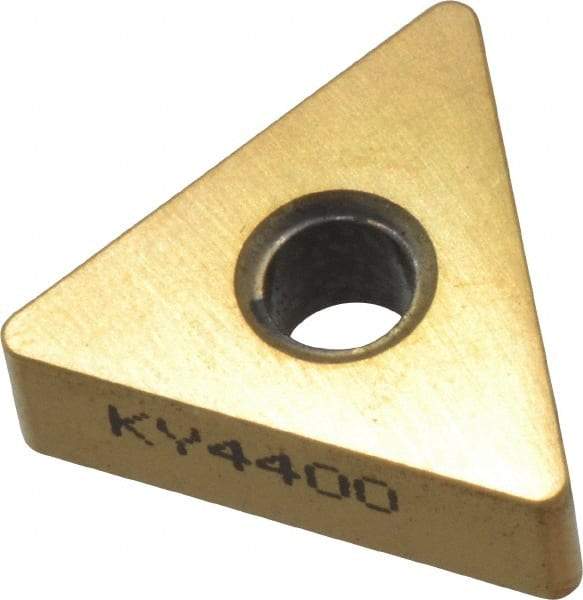 Kennametal - TNGA332 T0420 Grade KY4400 Ceramic Turning Insert - TiN Finish, 60° Triangle, 3/8" Inscr Circle, 3/16" Thick, 1/32" Corner Radius - Americas Industrial Supply