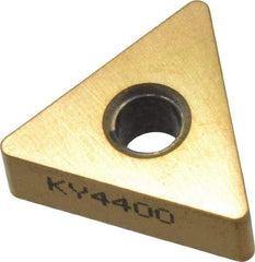 Kennametal - TNGA332 T0420 Grade KY4400 Ceramic Turning Insert - TiN Finish, 60° Triangle, 3/8" Inscr Circle, 3/16" Thick, 1/32" Corner Radius - Americas Industrial Supply