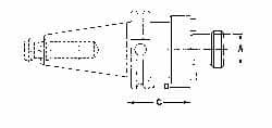 Collis Tool - CAT50 Taper Shank 2" Pilot Diam Shell Mill Holder - 2.4" Flange to Nose End Projection, 4.44" Nose Diam, 1-14 Lock Screw - Exact Industrial Supply