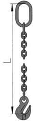 Pewag - 10' Long x 10" Wide, 2,700 Lb Basket Capacity, 2,700 Lb Vertical Capacity, Alloy Steel Web Sling - SOG Chain Sling, 7/32" Diam Chain, Self-Colored, with Grab Hook & Master Link - Americas Industrial Supply