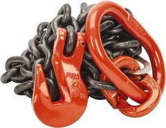 Pewag - 10' Long x 10" Wide, 8,800 Lb Basket Capacity, 8,800 Lb Vertical Capacity, Alloy Steel Web Sling - SOG Chain Sling, 3/8" Diam Chain, Self-Colored, with Grab Hook & Master Link - Americas Industrial Supply