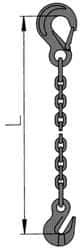 Pewag - 10' Long, 2,100 Lb Basket Capacity, 2,100 Lb Vertical Capacity, Alloy Steel Web Sling - SSG Chain Sling, 7/32" Diam Chain, Silver (Color), with Grab Hook & Sling Hook - Americas Industrial Supply