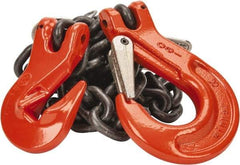 Pewag - 5' Long x 10" Wide, 4,300 Lb Basket Capacity, 4,300 Lb Vertical Capacity, Alloy Steel Web Sling - SSG Chain Sling, 9/32" Diam Chain, Self-Colored, with Grab Hook & Sling Hook - Americas Industrial Supply
