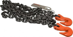 Pewag - 10' Long x 10" Wide, 11,200 Lb Basket Capacity, 4,300 Lb Vertical Capacity, Alloy Steel Web Sling - SGG Chain Sling, 9/32" Diam Chain, Self-Colored, with 2 Grab Hooks - Americas Industrial Supply