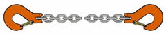Pewag - 5' Long x 10" Wide, 4,300 Lb Basket Capacity, 4,300 Lb Vertical Capacity, Alloy Steel Web Sling - SSS Chain Sling, 9/32" Diam Chain, Self-Colored, with 2 Sling Hooks - Americas Industrial Supply