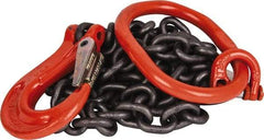 Pewag - 5' Long x 10" Wide, 2,700 Lb Basket Capacity, 2,700 Lb Vertical Capacity, Alloy Steel Web Sling - SOS Chain Sling, 7/32" Diam Chain, Self-Colored, with Sling Hook & Master Link - Americas Industrial Supply