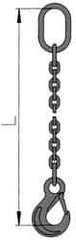 Pewag - 5' Long, 7,100 Lb Basket Capacity, 7,100 Lb Vertical Capacity, Stainless Steel Web Sling - SOS Chain Sling, 1/2" Diam Chain, Bright Polish, with Sling Hook & Master Link - Americas Industrial Supply