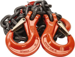 Pewag - 5' Long x 10" Wide, 26,000 Lb Basket Capacity, 26,000 Lb Vertical Capacity, Alloy Steel Web Sling - DOS Chain Sling, 1/2" Diam Chain, Self-Colored, with 2 Sling Hooks & Master Link - Americas Industrial Supply