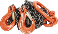 Pewag - 10' Long x 10" Wide, 15,200 Lb Basket Capacity, 15,200 Lb Vertical Capacity, Alloy Steel Web Sling - DOS Chain Sling, 3/8" Diam Chain, Self-Colored, with 2 Sling Hooks & Master Link - Americas Industrial Supply