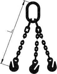 Pewag - 10' Long x 10" Wide, 11,200 Lb Basket Capacity, 11,200 Lb Vertical Capacity, Alloy Steel Web Sling - TOG Chain Sling, 9/32" Diam Chain, Self-Colored, with 3 Grab Hooks & Master Link - Americas Industrial Supply