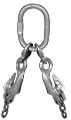 Pewag - 5' Long x 10" Wide, 2,700 Lb Basket Capacity, 2,700 Lb Vertical Capacity, Alloy Steel Web Sling - SOG Chain Sling, 7/32" Diam Chain, Self-Colored, with Grab Hook, Master Link & Shortening Hook - Americas Industrial Supply