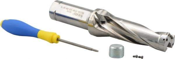 Iscar - 3-3/4" Max Drill Depth, 3xD, 1-1/4" Diam, Indexable Insert Drill - 1-1/4" Shank Diam, Straight Shank - Americas Industrial Supply