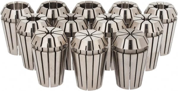 ETM - 12 Piece, 1/16" to 1/2" Capacity, ER Collet Set - Increments of 1mm, Series ER20 - Exact Industrial Supply