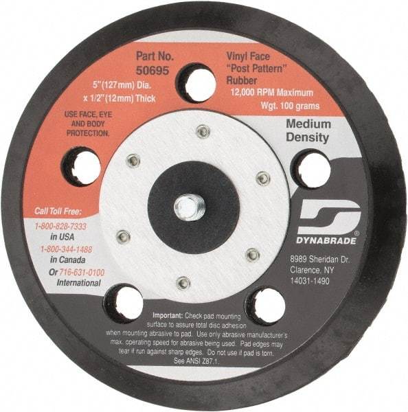 Dynabrade - 5" Diam Adhesive/PSA Disc Backing Pad - Medium Density, 13,000 RPM - Americas Industrial Supply