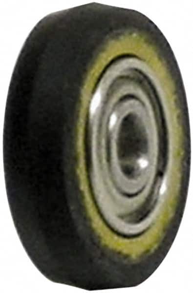 Dynabrade - 1" Diam x 3/8" Wide Contact Wheel - 1/8" Arbor Hole, V Shape, 90 Duro Urethane Face - Americas Industrial Supply