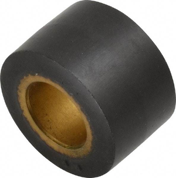 Dynabrade - 1/2" Diam x 1/2" Wide Contact Wheel - 1/8" Arbor Hole, Crowned, 70 Duro Rubber Face - Americas Industrial Supply