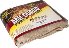 Auburn Mfr - 6' High x 6' Wide x 0.04" Thick Silica Welding Curtain - Tan, Grommet - Americas Industrial Supply