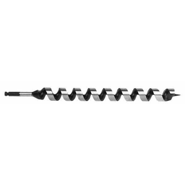 Milwaukee Tool - 1-1/8", 7/16" Diam Hex Shank, 18" Overall Length with 15" Twist, Ship Auger Bit - Americas Industrial Supply