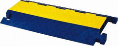 Hubbell Wiring Device-Kellems - 3 Channel, T-Shaped, Drop Over Cable Ramp - 36 Inch Long x 20 Inch Wide x 3.05 Inch High, Yellow and Blue - Americas Industrial Supply