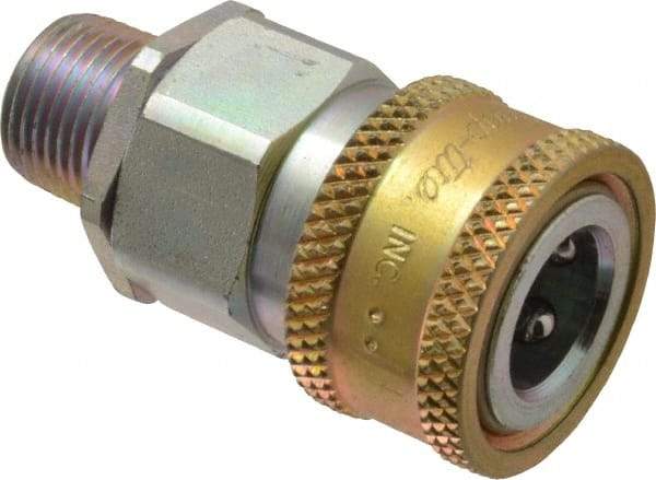 Parker - 3/8 Thread Steel Hydraulic Hose MPT Fitting - 4,500 psi - Americas Industrial Supply
